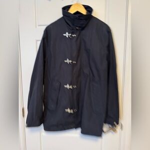 Zara navy blue toggle raincoat